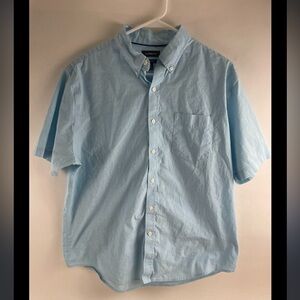 Croft & Barrow Shirt Men's Size L Blue Button Down Short Sleeve Stretch Pocket